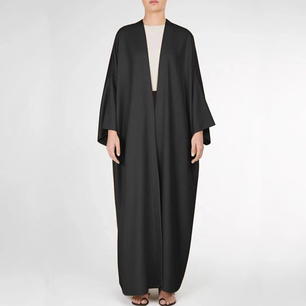 

women's casual plus-size cardigan gown dubai gown black, Gray;blue