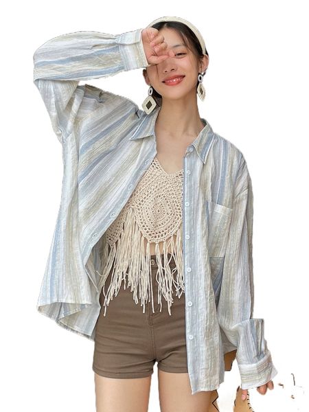 

dazy striped drop shoulder shirt q9cp#, White