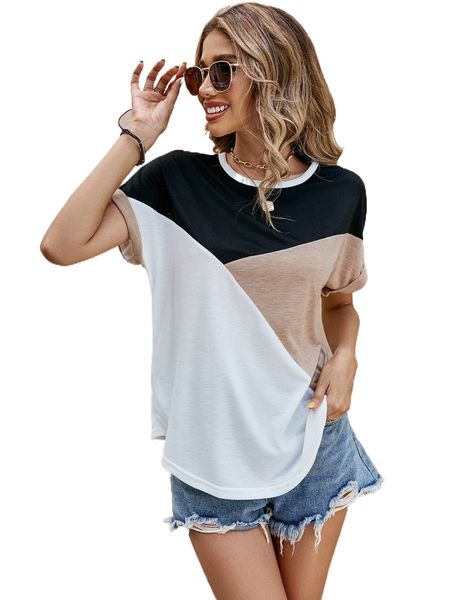 

cut and sew panel tee a5px#, White