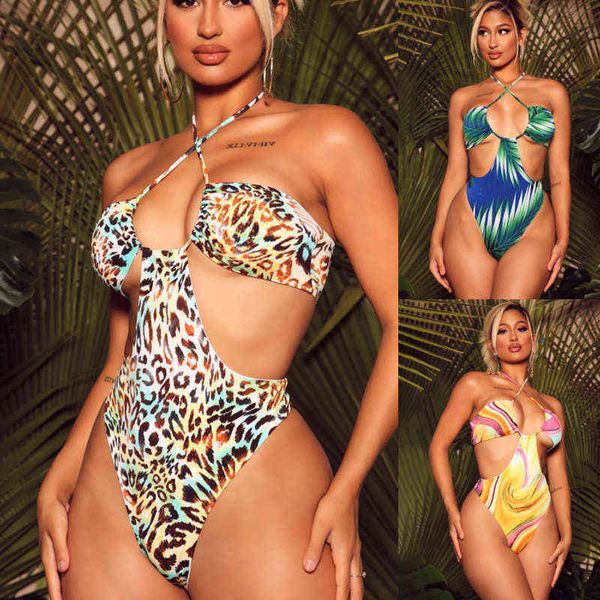 

one-piece pengxiang 2022 swimsuit two-piece set with sand print gathered large 2201, White;black