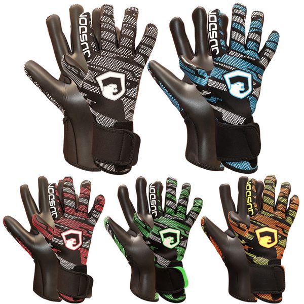 

2022 jusdon brand football soccer goalkeeper gloves 3.5mm thick latex without fingersave non-slip and wear-resistant, Black