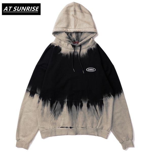 

tie dyed vintage style hoodie sweatshirt mens hip hop harajuku pullover hoodies streetwear casual fashion clothes hipster 220402, Black