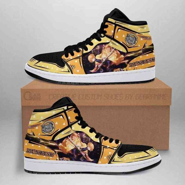 

zenitsu shoes boots skill thunder breathing demon slayer anime sneakers fan, Black
