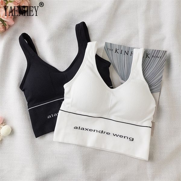 Sexy Frauen Crop Top Sommer Honig Brief Stickerei Strap Tank Tops Gestellte Feminino Damen Elastische Shirt Weste Leibchen 220607