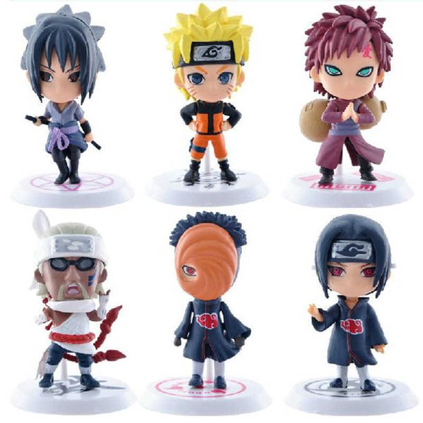 

huiya01 uzumaki naruto shippuden anime action figure hatake kakashi 19 q version model naruto statue collectible toy figma gifts q0722