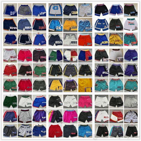 

just don basketball pocket shorts hip pop pant with pockets zipper sweatpants blue white black red green short stitched quality baseball s m