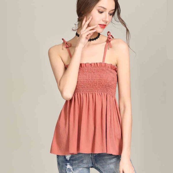 

women's tanks camis 2022 summer style small fresh agaric edge crimp bra lotus leaf pendulum solid color suspender vest doll shirt kci9, White