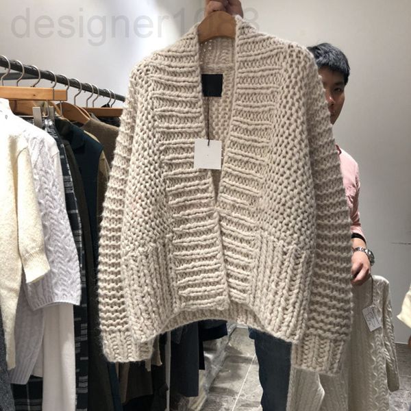 

women's knits & tees designer korea dongdamen 2021 spring new lazy aging loose thickened thick knit sweater cardigan jacket women 6dna, White