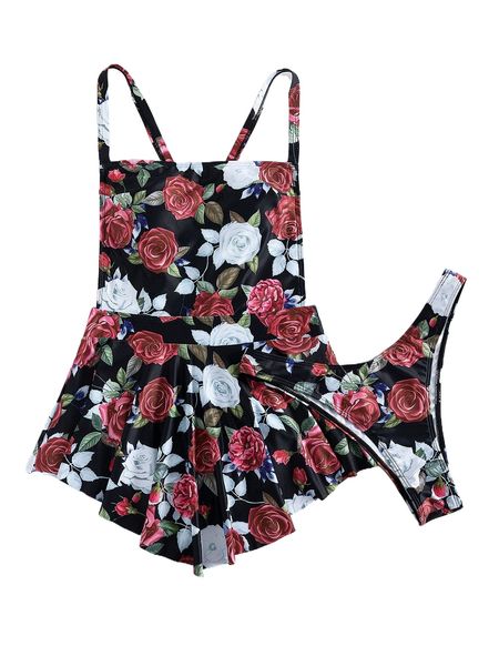 

random floral print bikini swimsuit k4ka#, White;black