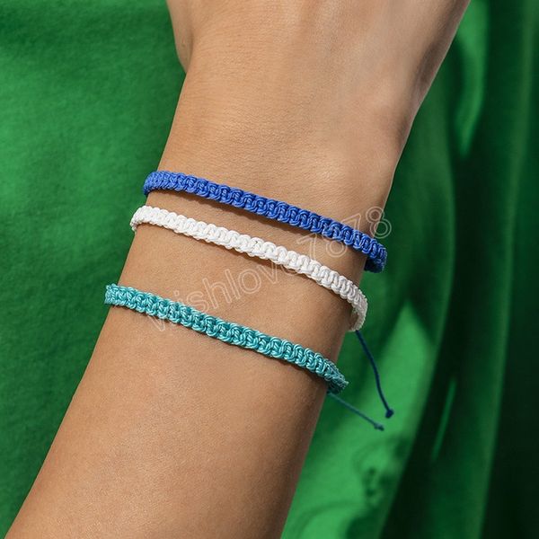 

boho colorful weave rope chain bracelet men trendy layered hand chains adjustable thread bracelets set fashion jewelry gift, Golden;silver