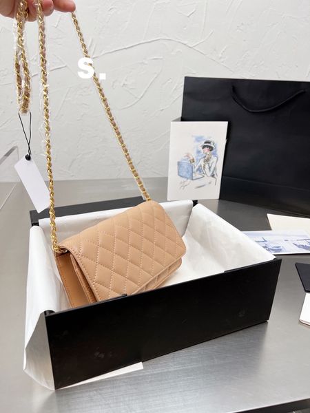 

designers shoulder bag luxury tote purse handbag message bags cluth brand classic genuine leather crossbody caviar original box gold chain s