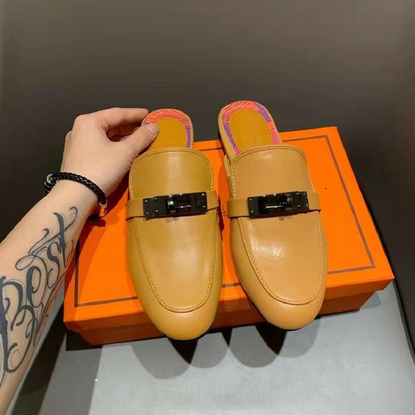 

designer slipper women slippers luxury sandals brand sandals real leather flip flop flats slide casual shoes sneakers boots by brand 058, Black