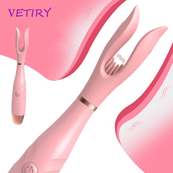 Vibratore punto G Doppia clip Morsetti per capezzoli vibranti Stimolatore clitorideo per donna 10 modalità Masturbazione femminile Giocattoli sexy per adulti