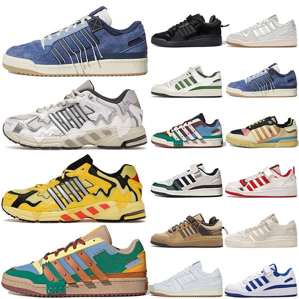 

discount bad bunny x forum buckle low casual shoes yellow cream blue tint core black benito patchwork beige men women outdoor trainers desig