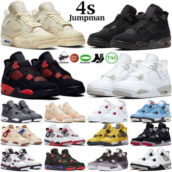 

basketball shoes jumpman men women 4s 4 black cat red thunder infrared sail university blue white oreo bordeaux wild things mens trainers