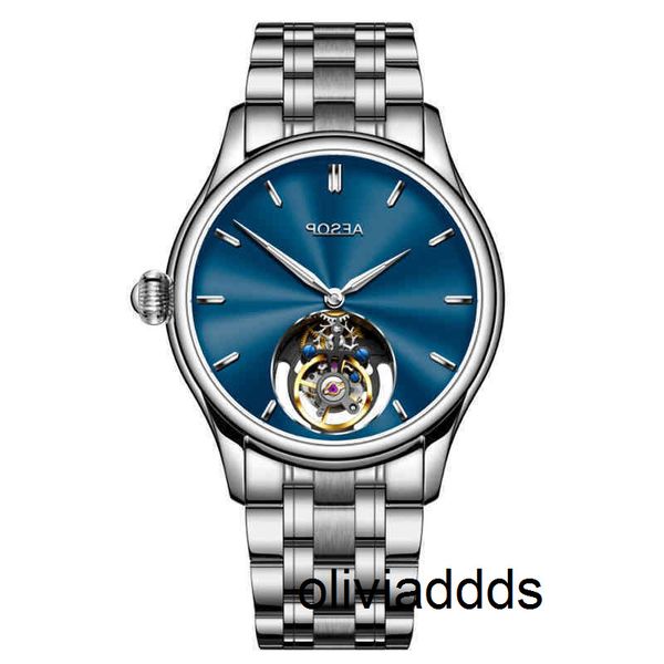 Relógios Jóias Manual Mecânico de Aesop Manual de Sapphire Sapphire Man Off-Axis Tourbillon Skeleton Watch For Men Relógio masculino Luxo Montre Hom 5NYB