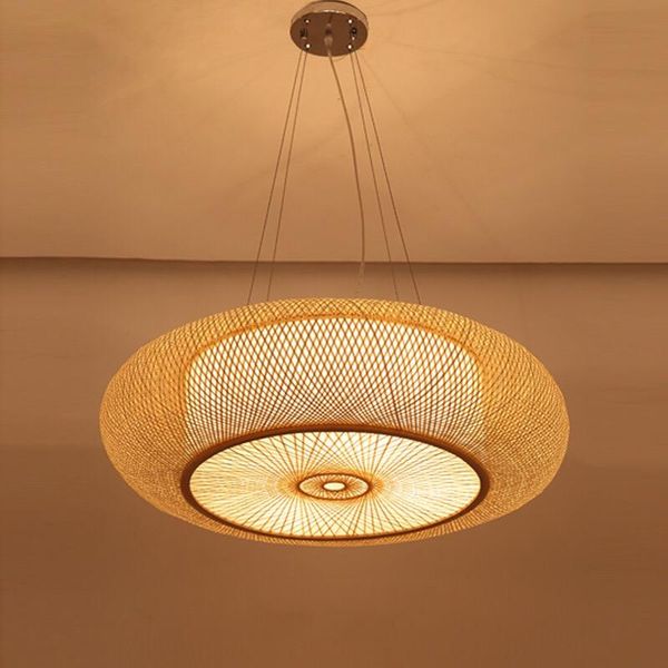 Подвесные лампы китайский стиль светильники бамбук светодиодные светодиоды для столовой мебели живой декор спальня Современные люстры
