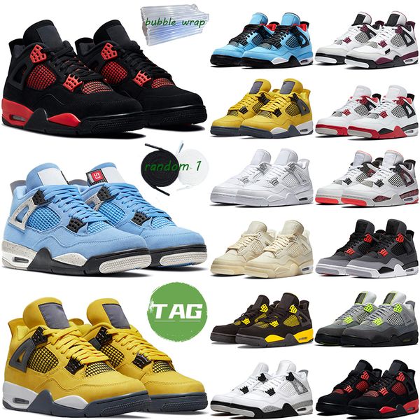 

4s basketball shoes men women black cat 4 infrared lightning university blue pure money red thunder black purple white oreo sports trainer s