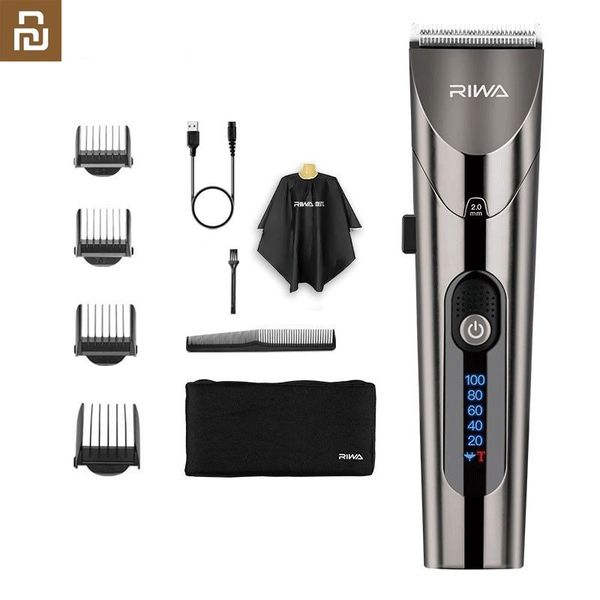 

youpin riwa re-6305 washable rechargeable hair clipper professional barber trimmer with carbon steel cutter head 220420