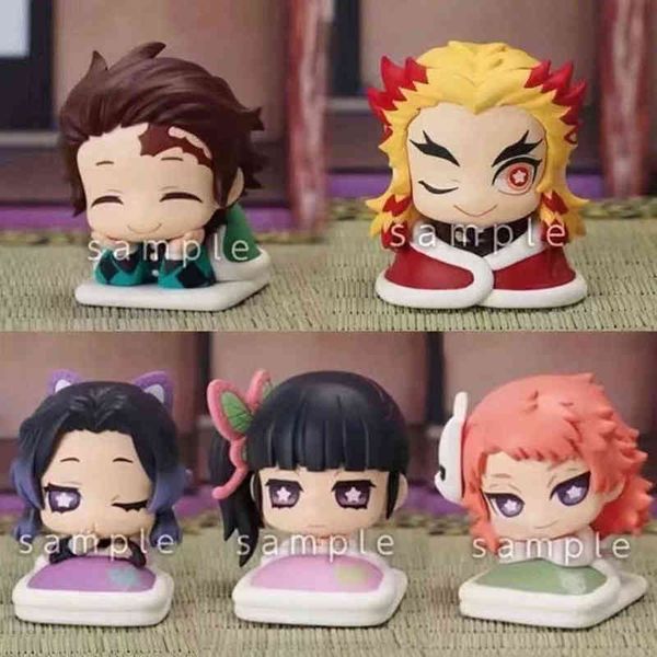 

5pcs /set kimetsu no yaiba figure tsuyuri kanawo kochou shinobu rengoku kyoujurou pvc demon slayer collection toys g220707