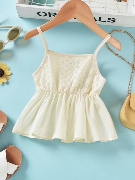 

toddler girls contrast lace peplum hem cami she, Blue