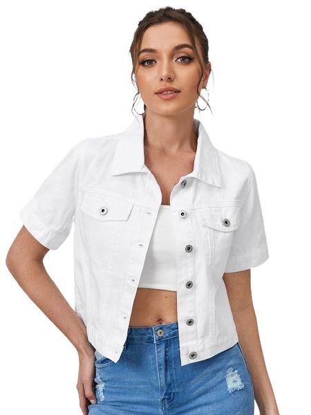 

blues flap detail button up denim jacket q3yq#, Black;brown