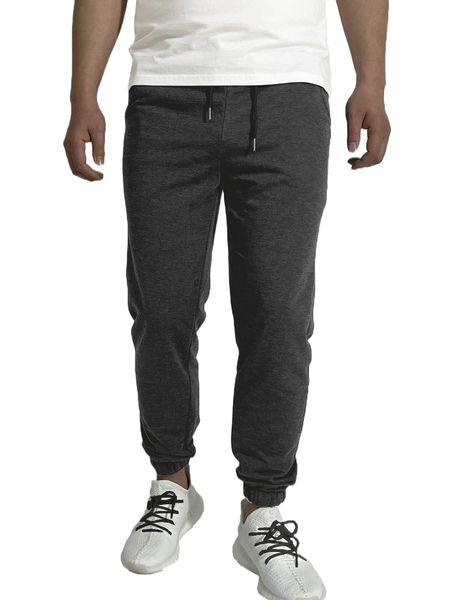 

men slant pockets drawstring waist sweatpants r8cs#, Black