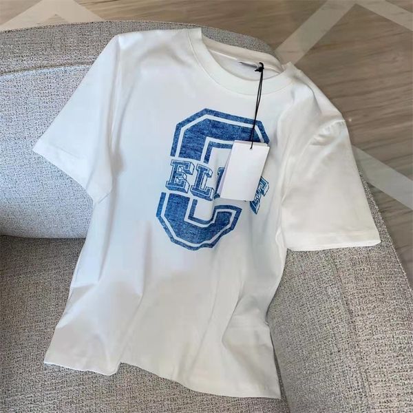 

spring new short sleeve print loose round neck t-shirt women's fashion, White