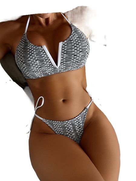 

v. w.ired t.ie s.ide b.ikini swimsuit n9yn#, White;black