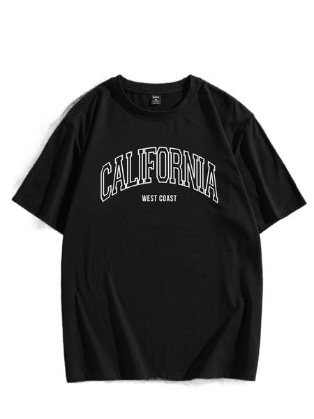 

romwe guys letter graphic tee t2gd#, White;black