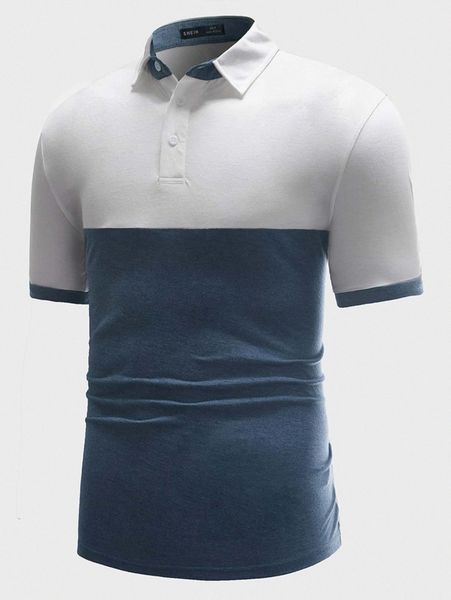 

men two tone polo shirt p53c#, White;black