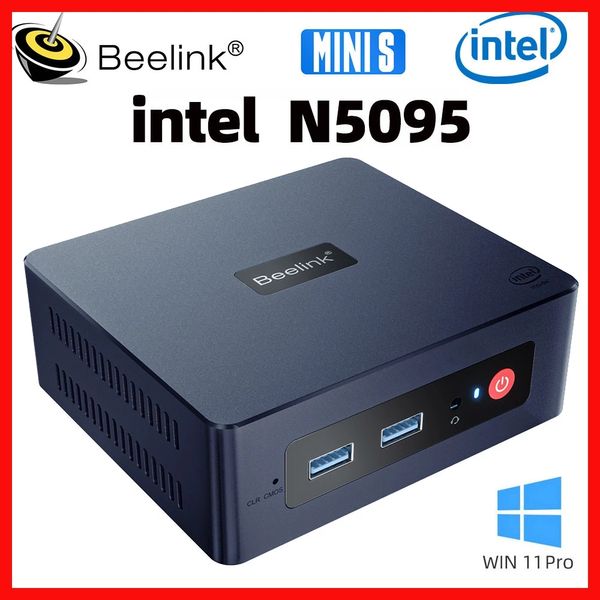Beelink Mini S Windows 11 Mini PC Intel 11th Gen Lake Lake N5095 DDR4 8GB 256 ГБ 128 ГБ SSD WiFi BT 1000M LAN Desktop