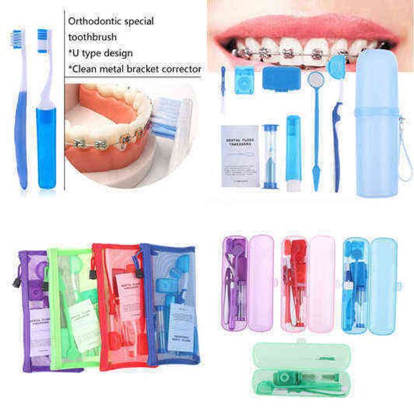 

toothbrush oral care orthodontic kit whitening portable toothbrush 8 units set 0312