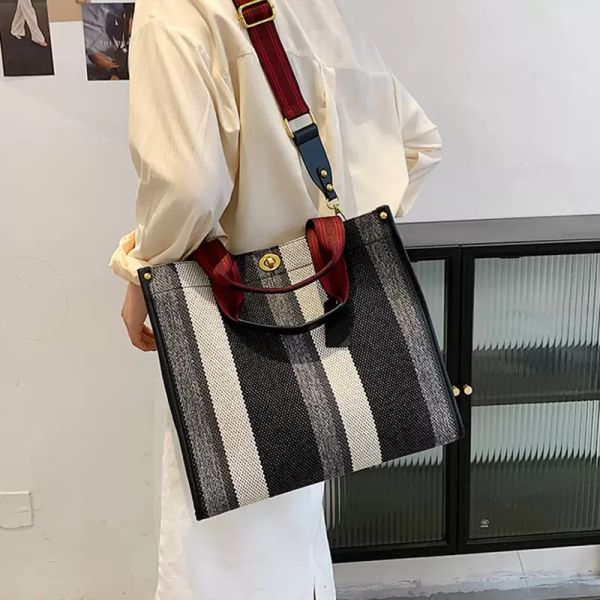 

2021 european and american new handbag women brand design trend large capacity shoulder bag ladies luxury lattice canvas bags