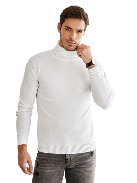 

men turtle neck solid sweater y99l#, White;black