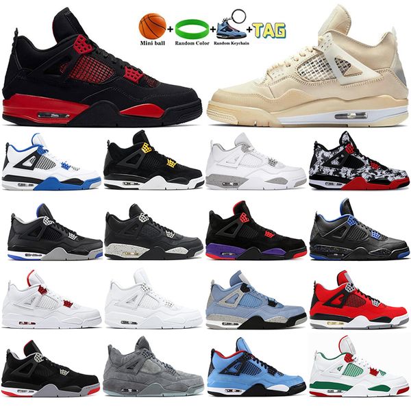 

2022 jumpman 4 og 4s sail oreo shimmer mens basketball shoes university blue the wild things zen master military black taupe haze men women, White;red