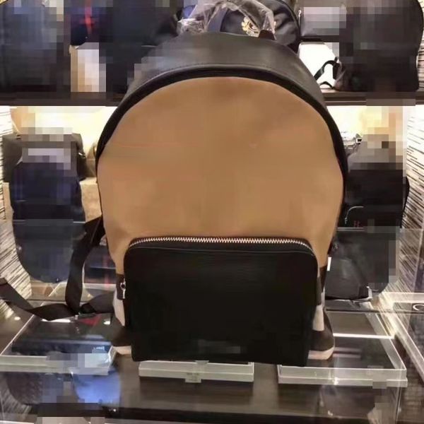 

men's canvas backpack op88 classic black stitching large capacity zipper travel fashion versatile leisure backpack