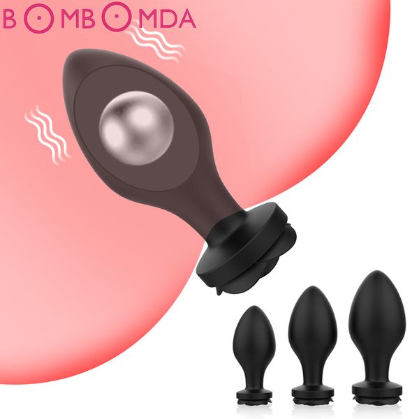 3 pcs set silicone butt plug anal unissexy starter sexy built-in esfera de aço adulto brinquedos para homens / mulheres trabalhador casais