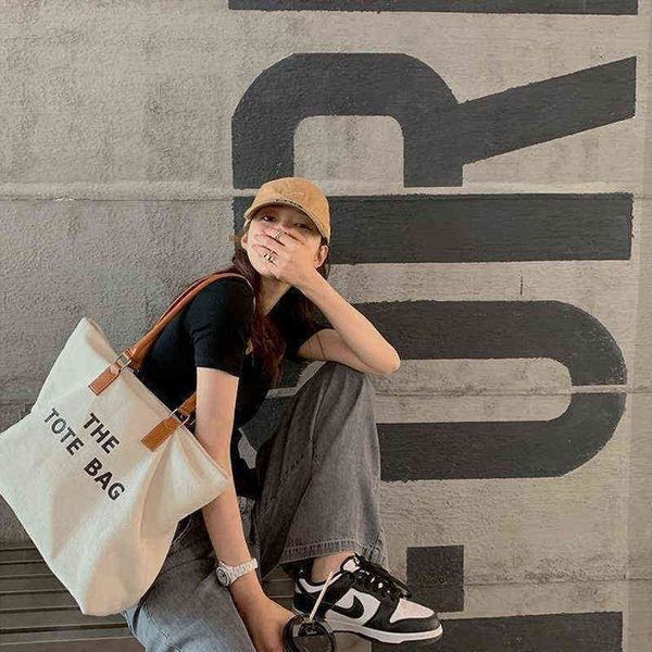 

women's tote bag trend fashion versatile large capacity canvas shoulder 220516