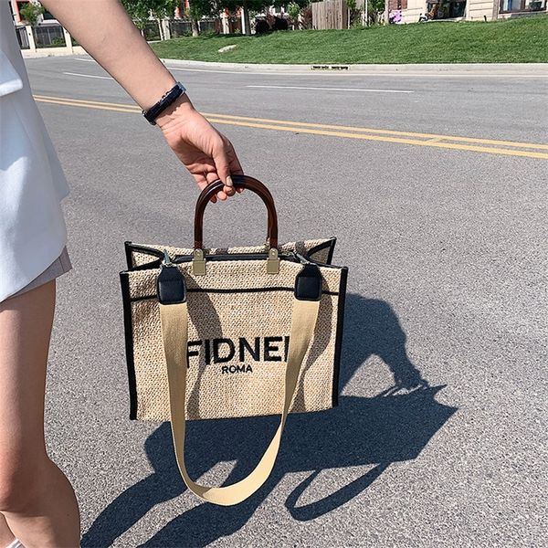 

fen's new shopping bag straw tote bag 90% off wholesale online
