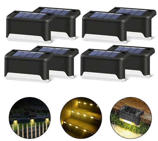 16 PCS Güneş Led Güverte Işıkları Dış Mekan Su Geçirmez Sıcak Beyaz Adım Korkuluk Bahçesi Bahçesi Dekorasyon Duvar Lambası Merdivenler Işık