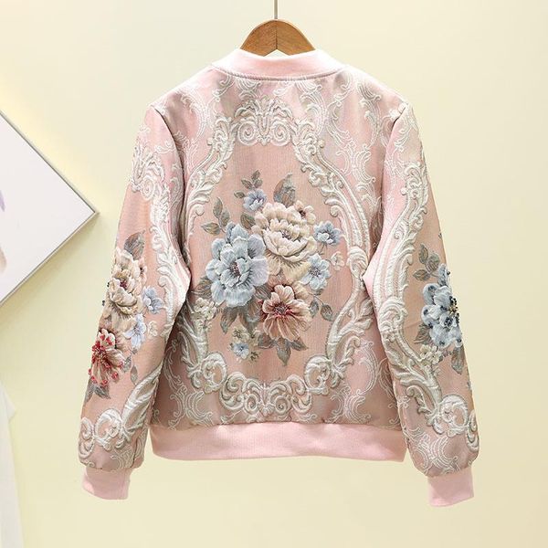 

women's jackets autumn spring woman european and american high-end vintage embroidery flowers heavy work beaded diamond jacketwomen&#03, Black;brown