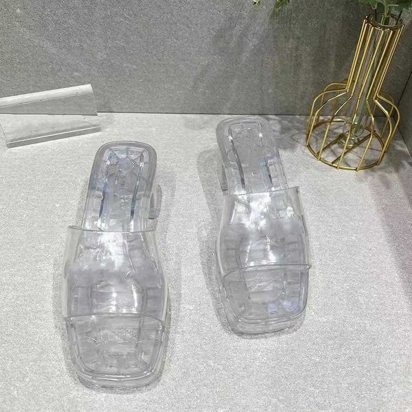 

2022 brand woman slipper designer lady sandals summer fashion jelly slide high heel slippers luxury casual shoes womens leather medium(b m), Black