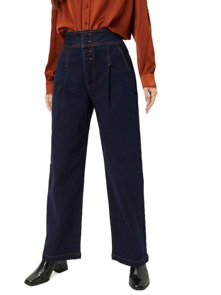 

motf premium cotton wide leg jeans 62ym#, Blue