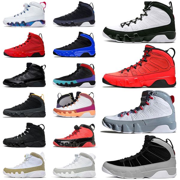 

new jumpman 9 9s ix designer basketball shoes for mens fire red particle grey chile motorboat jones racer blue dream it do it sports sneaker, White;red