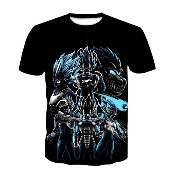 

anime men's t-shirts harajuku 3d shirts summer fashion short sleeve black o-neck boys clothing street 220325, White;black
