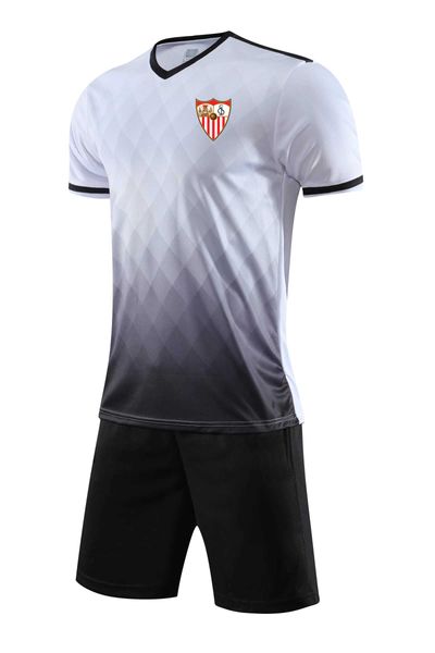 

2022 sevilla fc men tracksuits jersey fast-dry short sleeve soccer shirt custom outdoor sport t shirts and shorts wholesale, Gray