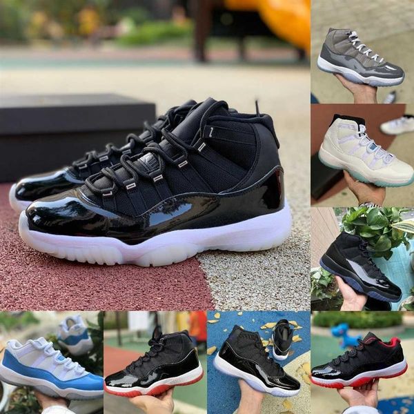 

2022 jumpman jubilee bred 11 11s high basketball shoes mens women cool grey legend blue barons space jam gamma blue easter concord245d, Black