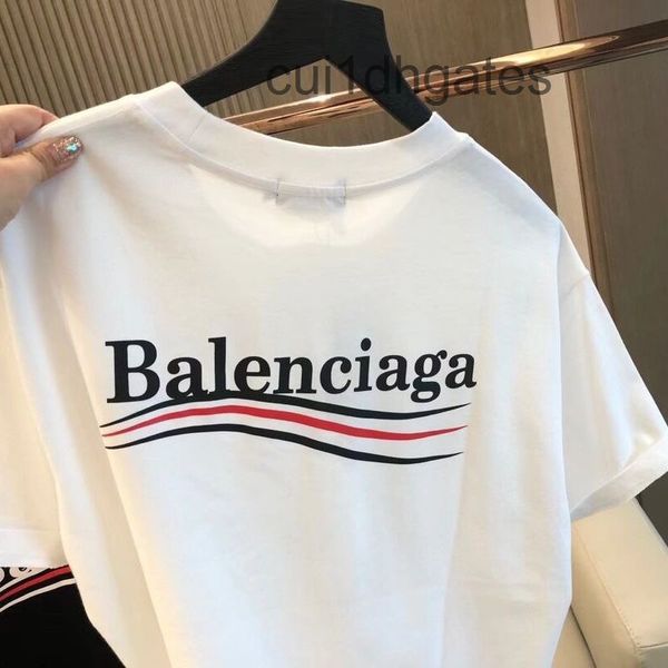 

2022 designer bal t shirt 2022 spring and summer paris cola new t-shirt pure cotton round neck breathable short sleeve loose korean men&#039, White;black