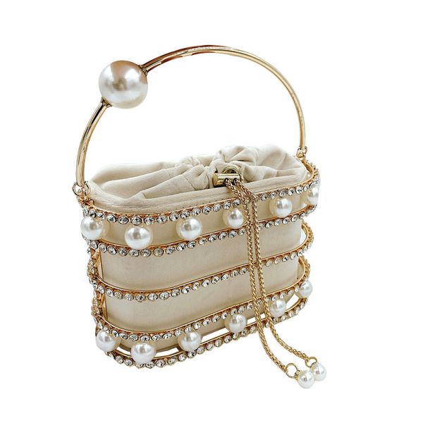 

pearl and diamond makeup dinner bag diagonal birdcage bag